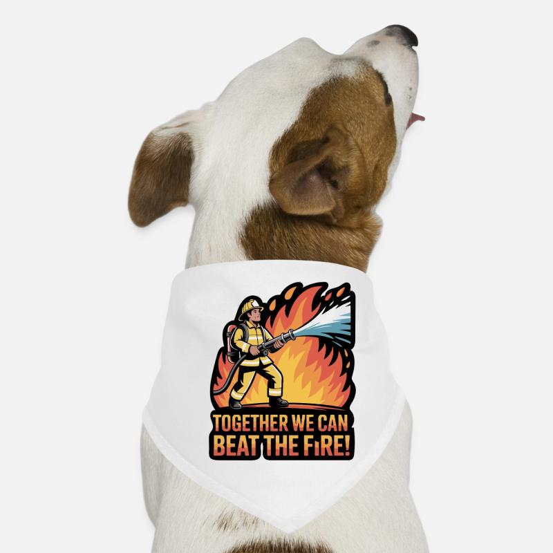Firefighter Unity Inspirational Design Dog Bandana