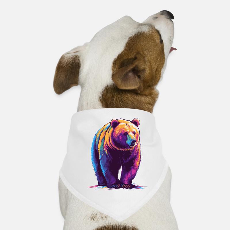 Colorful bear as digital print Dog Bandana