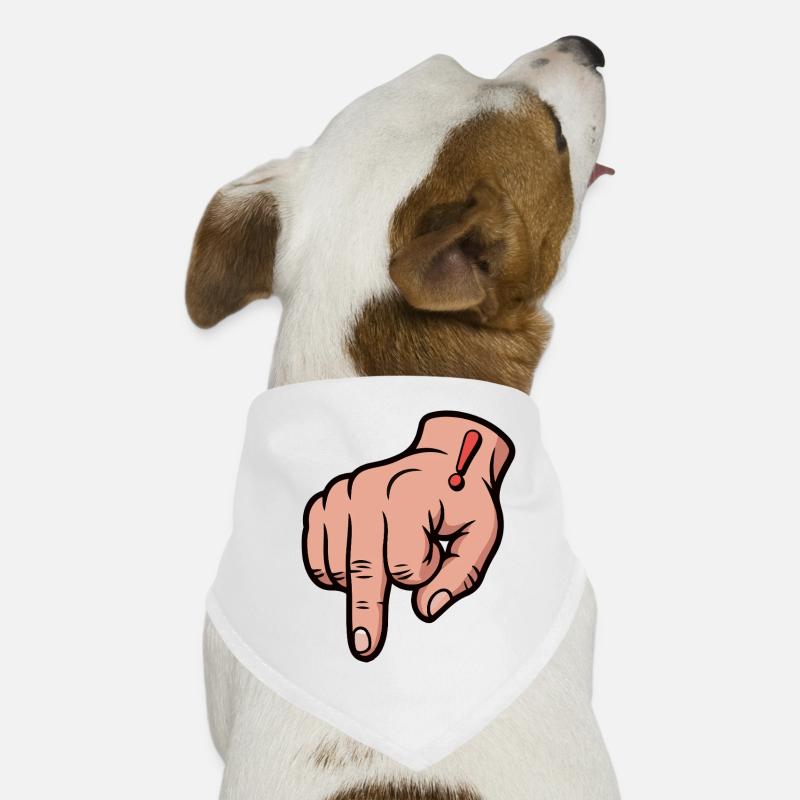 Bold Red Exclamation Point Hand Illustration Dog Bandana