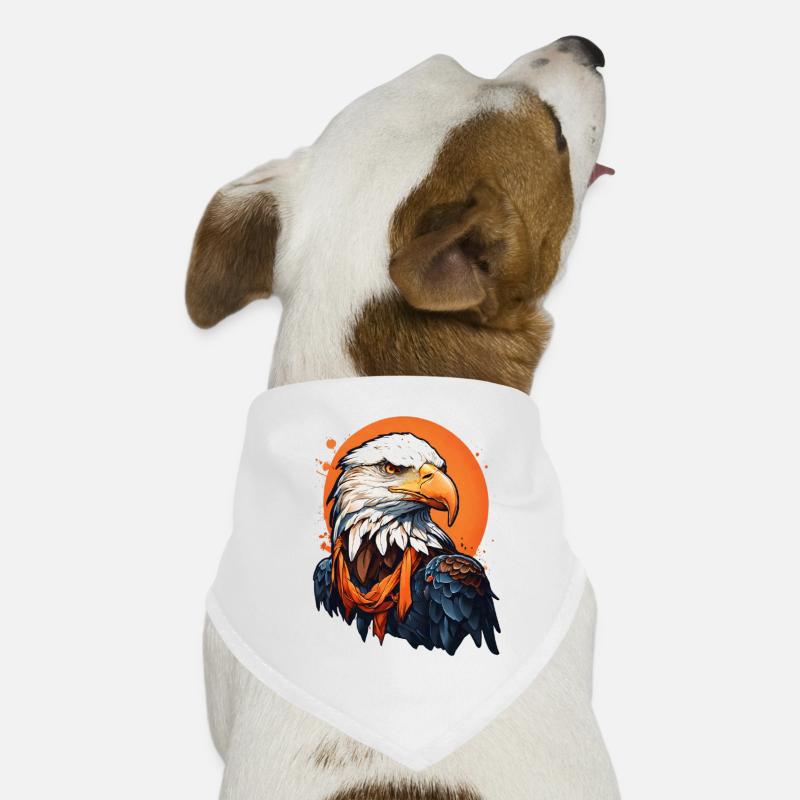 Bald eagle with orange accents Dog Bandana