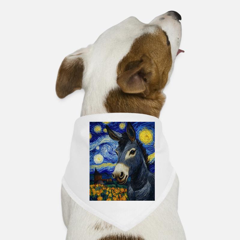 Esel Donkey Van Gogh Style Starry Night Hunde-Bandana