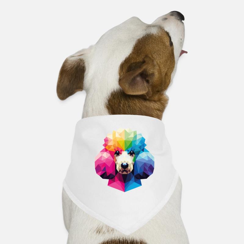 Caniche coloré de style polygonal géométrique Bandana pour chien