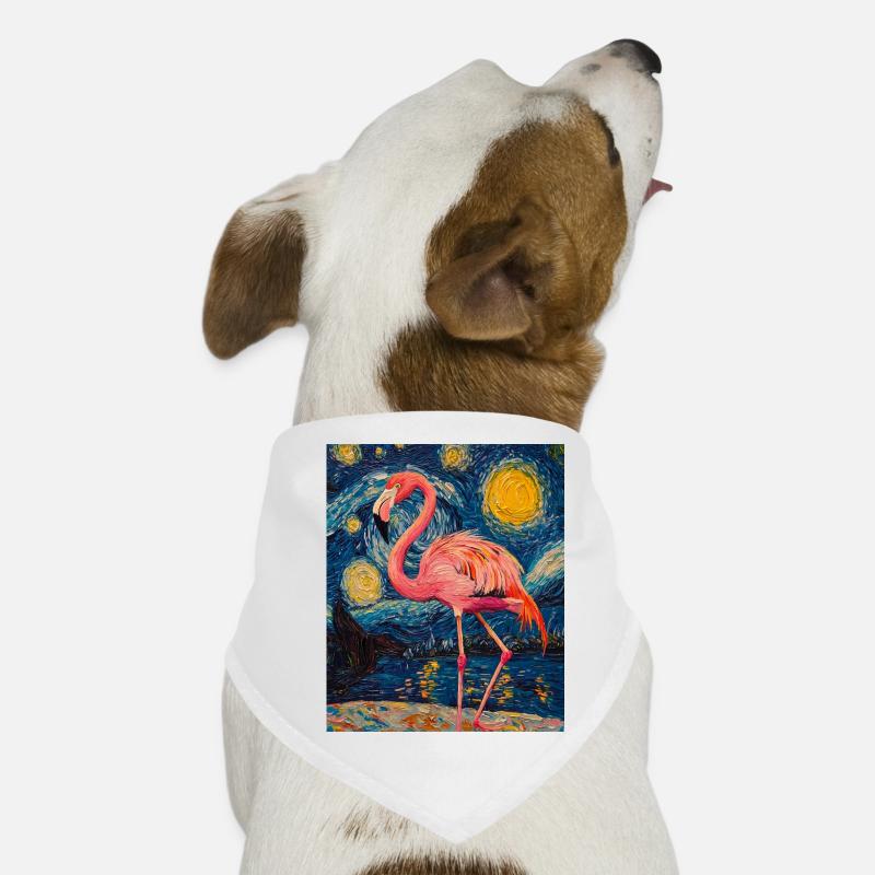 Flamingo Van Gogh Style Starry Night Dog Bandana