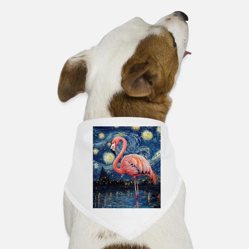 Flamingo Van Gogh Style Nuit étoilée Bandana pour chien