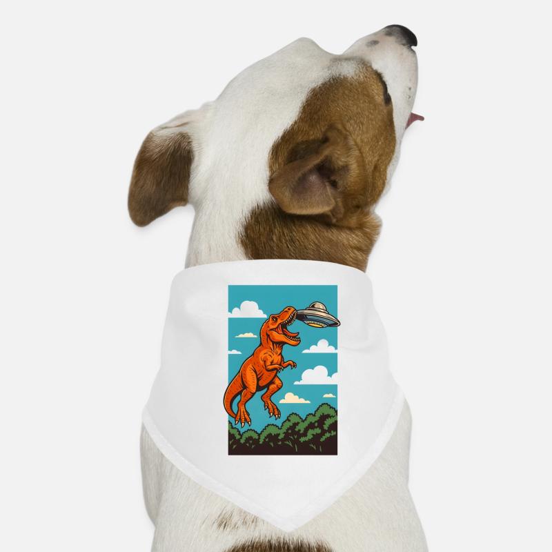T Rex Fängt Ufo Sky Encounter Hunde-Bandana