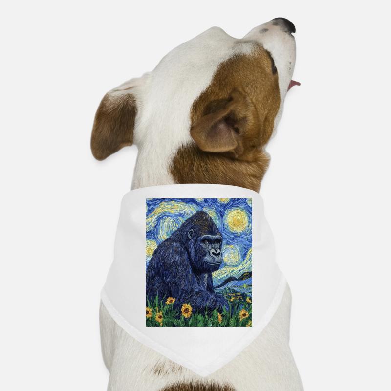 Gorilla Gorillas Monkey Van Gogh Style Starry Night Dog Bandana