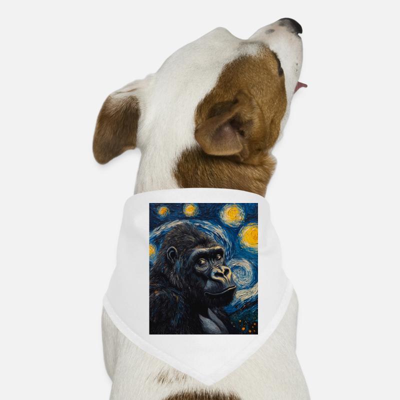 Gorilla Gorillas Monkey Van Gogh Style Starry Night Dog Bandana