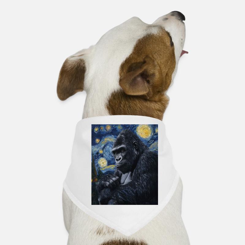 Gorilla Gorillas Monkey Van Gogh Style Starry Night Dog Bandana