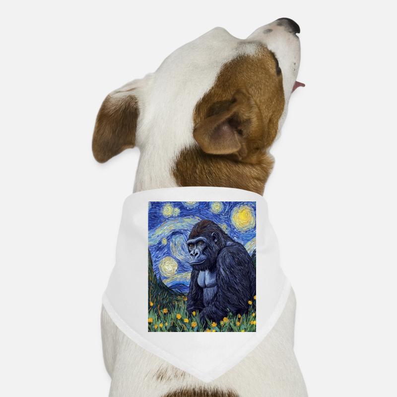 Gorilla Gorillas Monkey Van Gogh Style Starry Night Dog Bandana