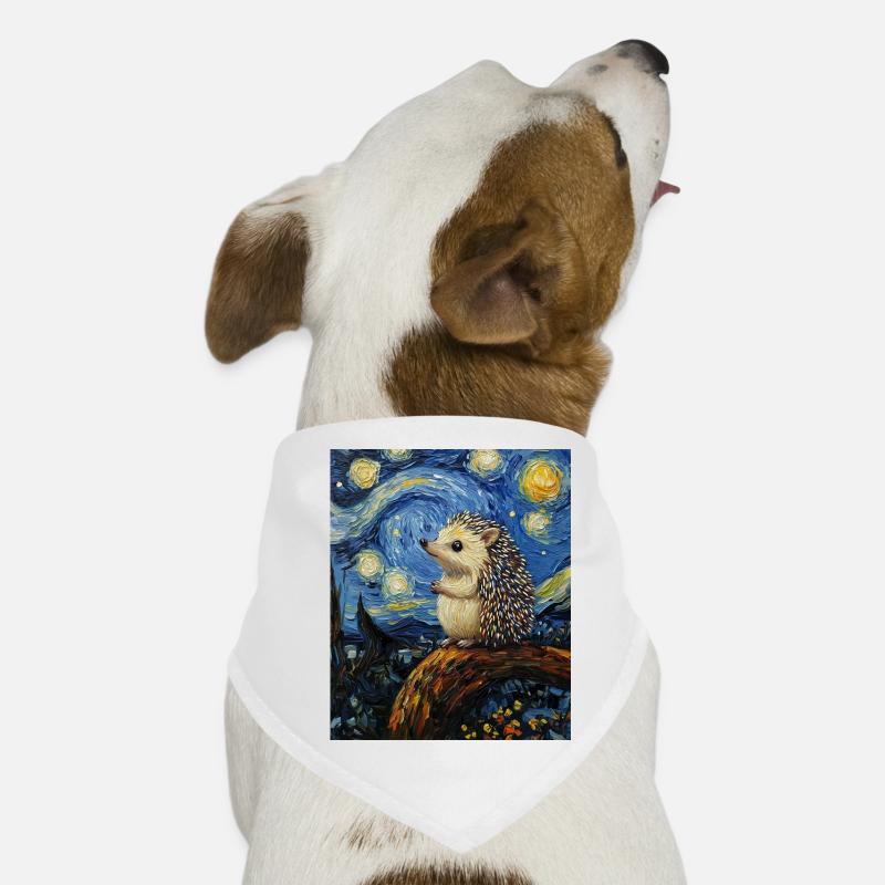 Hedgehog Van Gogh Style Starry Night Dog Bandana