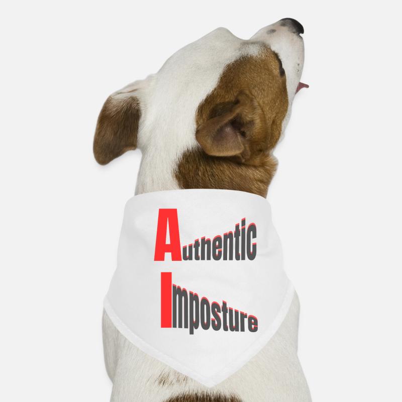 AI – Authentic Imposture – Strong Graphic Design - Dog Bandana - white