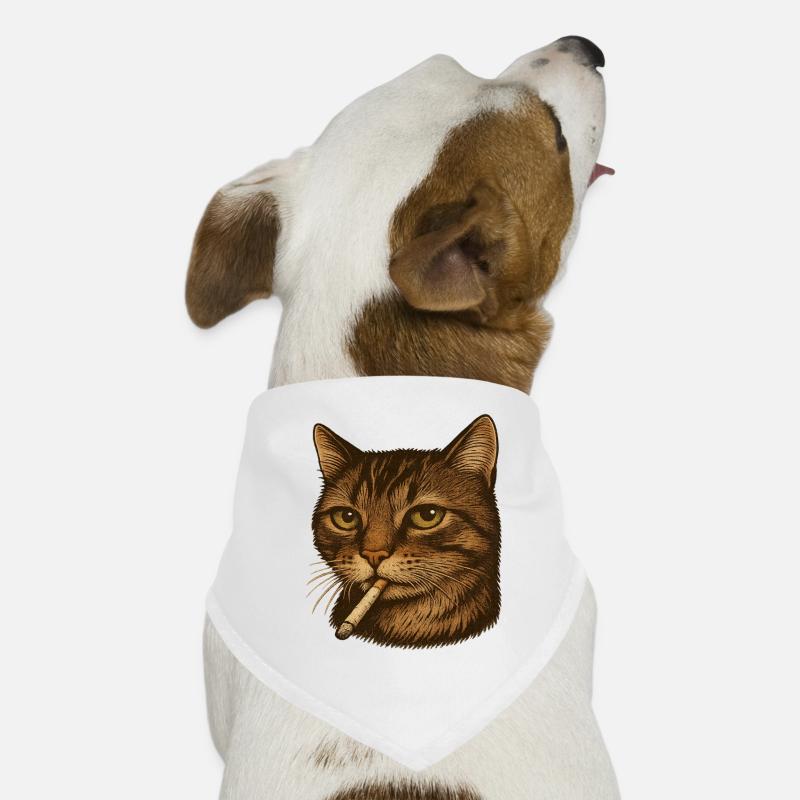 Rauchige Katze Porträt mit Zigarette Hunde-Bandana