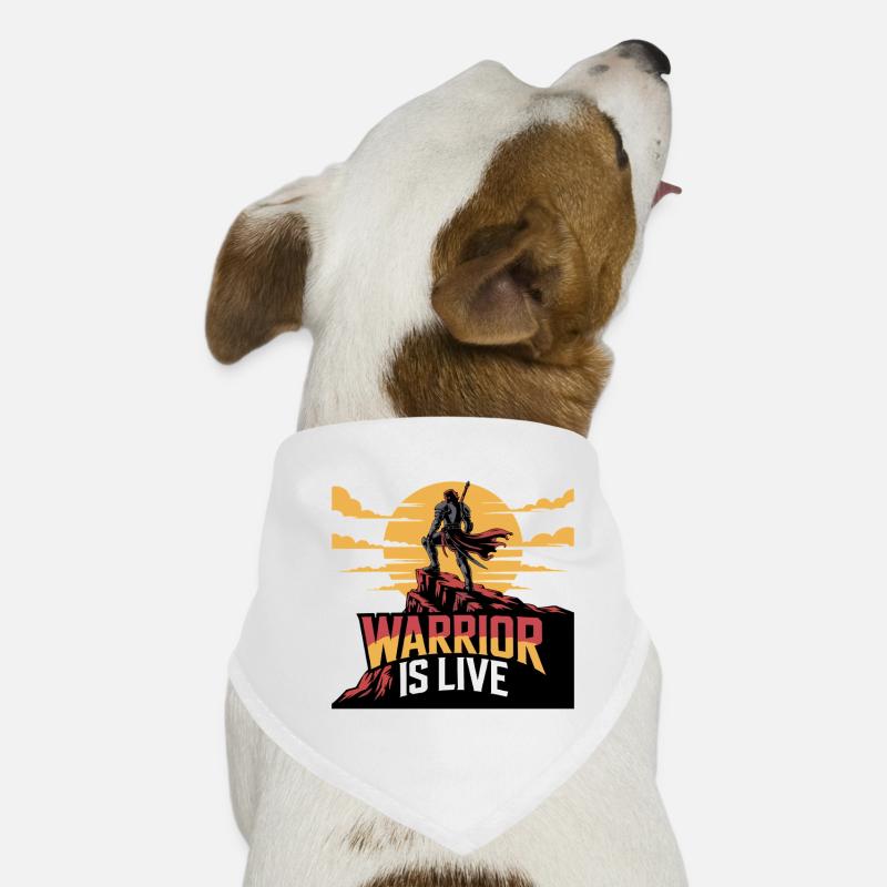 Warrior On Cliff Sunset Dog Bandana
