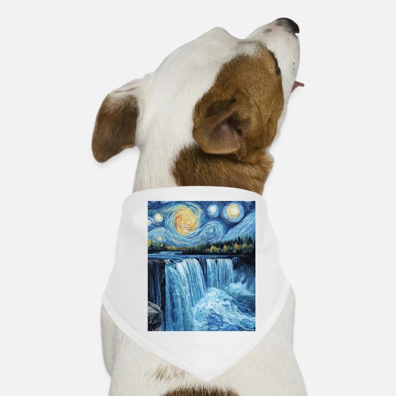 Niagara Falls Van Gogh Style Starry Night Dog Bandana