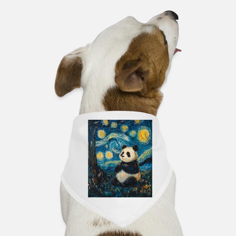 Panda Bear Van Gogh Style Starry Night Dog Bandana
