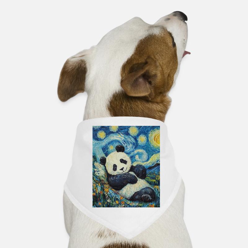 Panda Bär Van Gogh Style Starry Night Hunde-Bandana