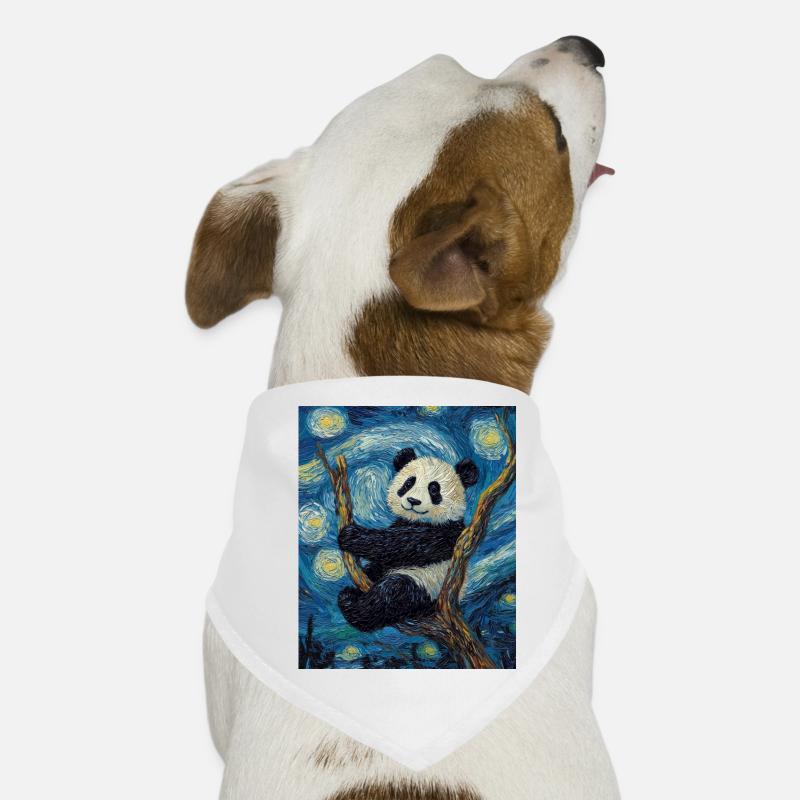 Panda Bär Van Gogh Style Starry Night Hunde-Bandana