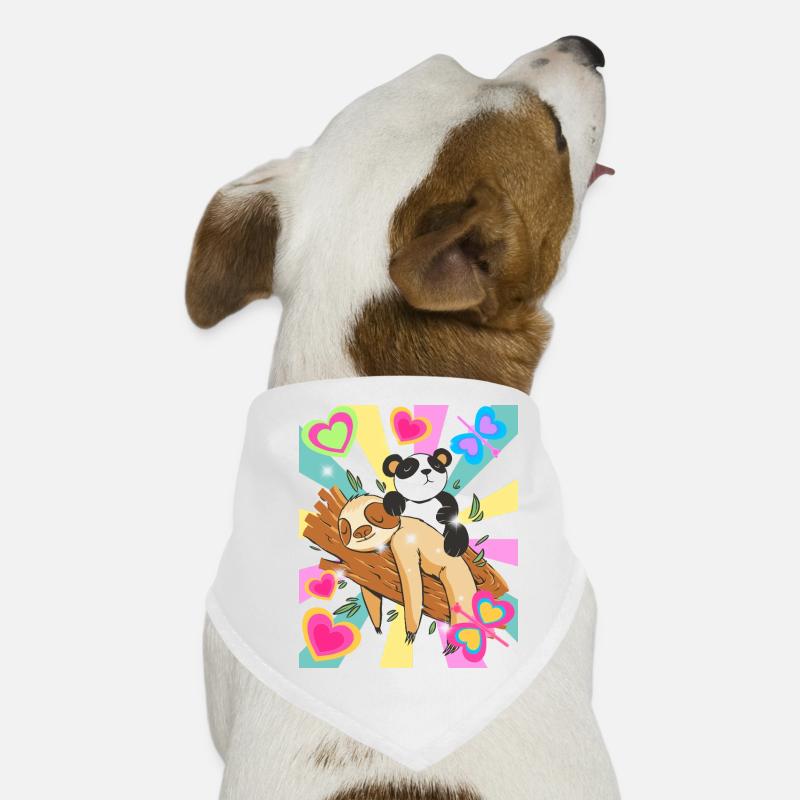 Panda rests on branch with heart Dog Bandana