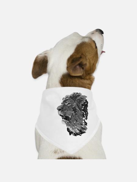Löwe - Hunde-Bandana - Weiß - Vorne