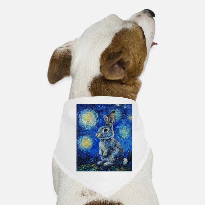 Bunny Rabbit Bunny Van Gogh Style Starry Night Dog Bandana