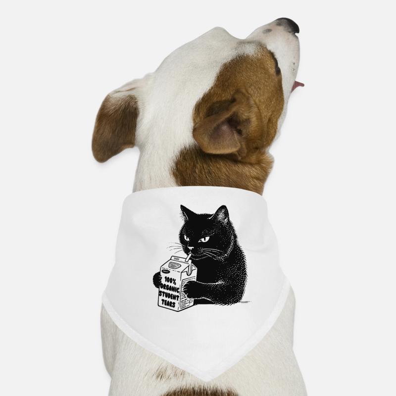 Cat drinks '100% Organic Student Tears' Dog Bandana