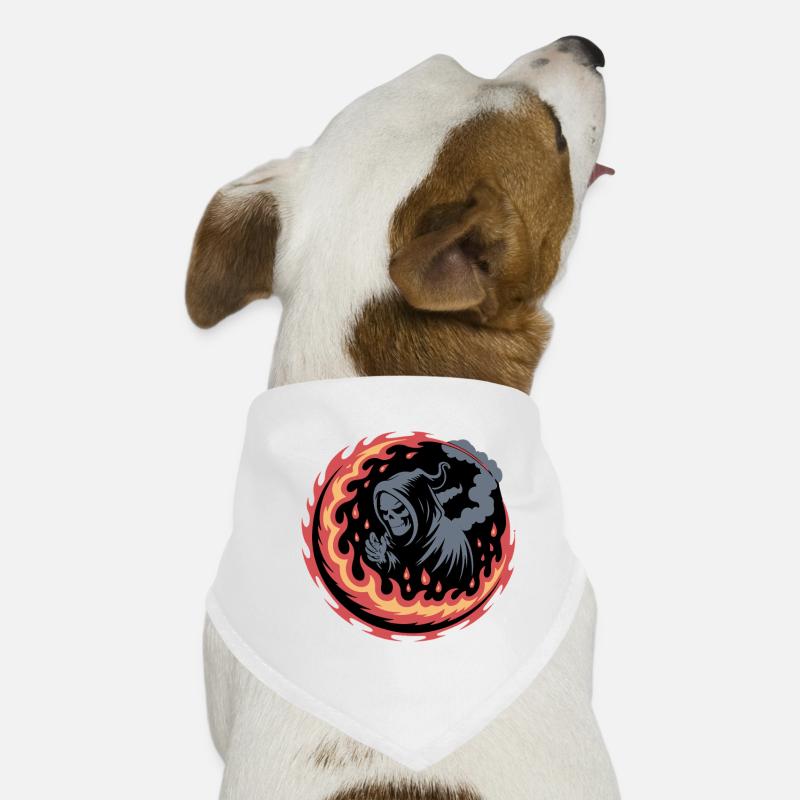 Flammender Sensenmann-Kreis Hunde-Bandana