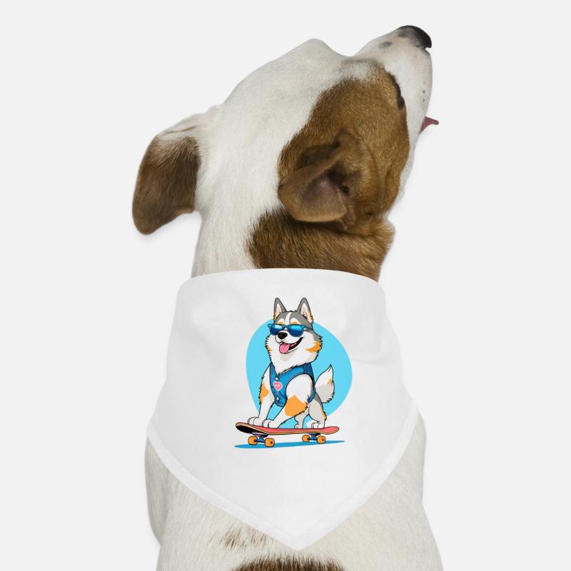 Corgi auf Skateboard Denim-Weste Hunde-Bandana