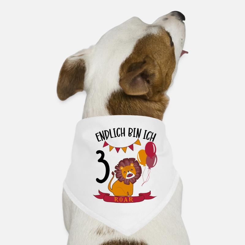 Birthday Lion 3 Year Old Leo Party Gift Dog Bandana