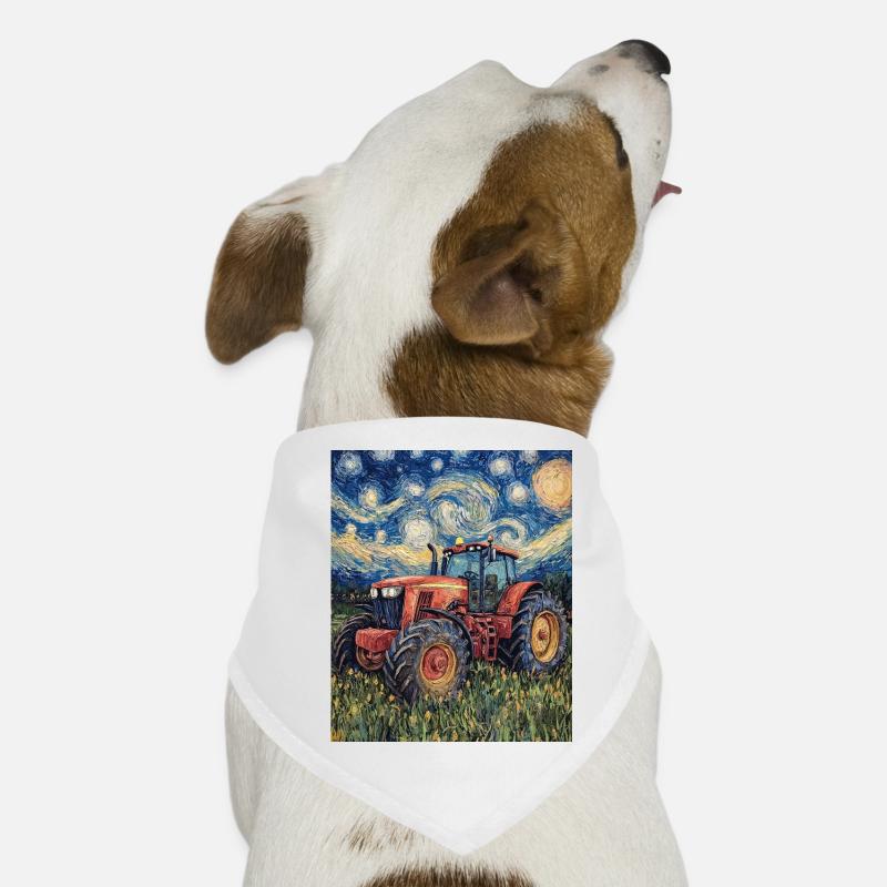 Traktor Bauer Landwirt Van Gogh Style Hunde-Bandana