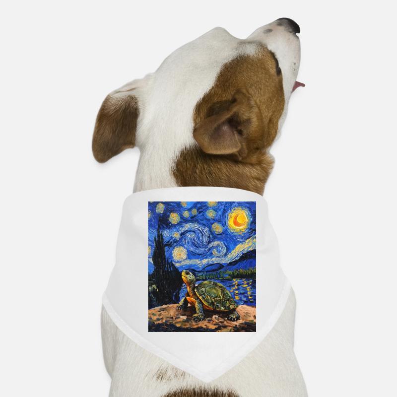Turtle Van Gogh Style Dog Bandana