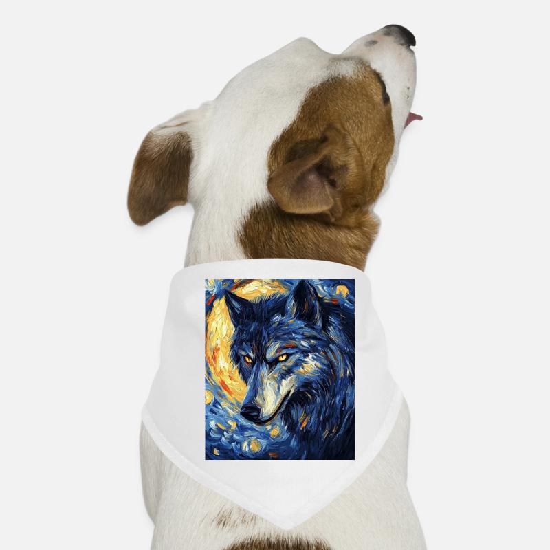 Wolf Van Gogh Style Hunde-Bandana