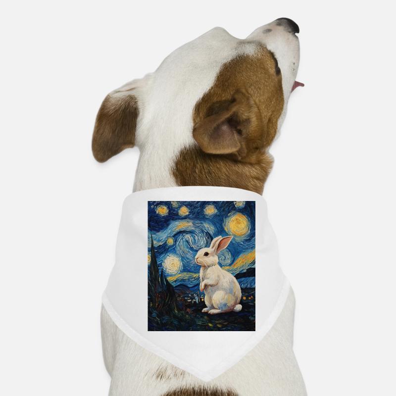 Rabbit Van Gogh Style Starry Night Dog Bandana