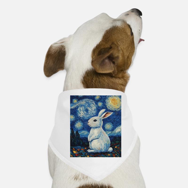 Rabbit Van Gogh Style Starry Night Dog Bandana