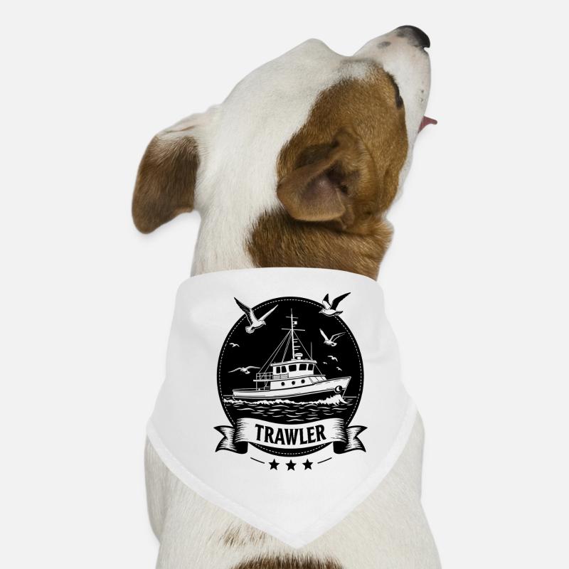 Trawler Nautical Seafaring Silhouette Dog Bandana