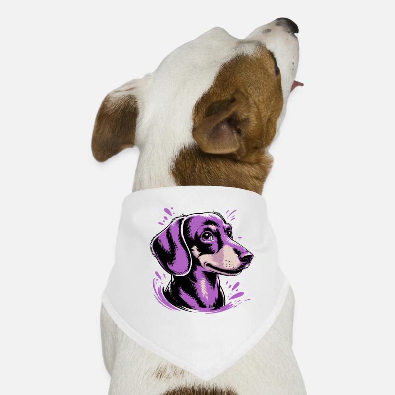 Chien violet Pop Art Portrait Bandana pour chien