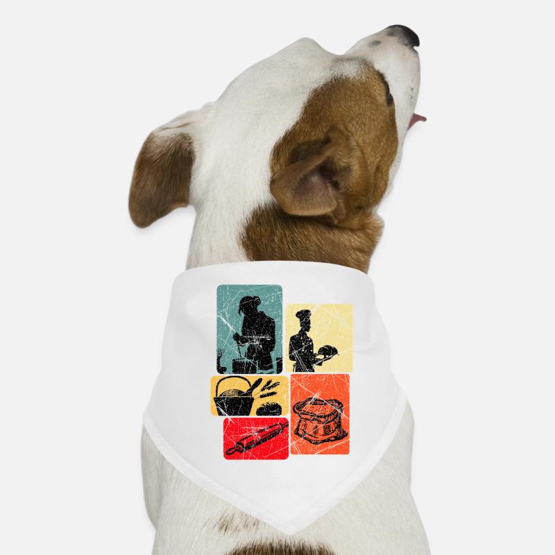 Cooking Studio Popart Collage Dog Bandana