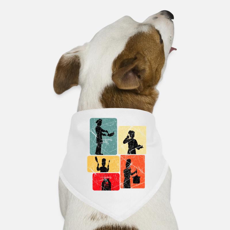 Kitchen Heroes Silhouettes Pattern Dog Bandana