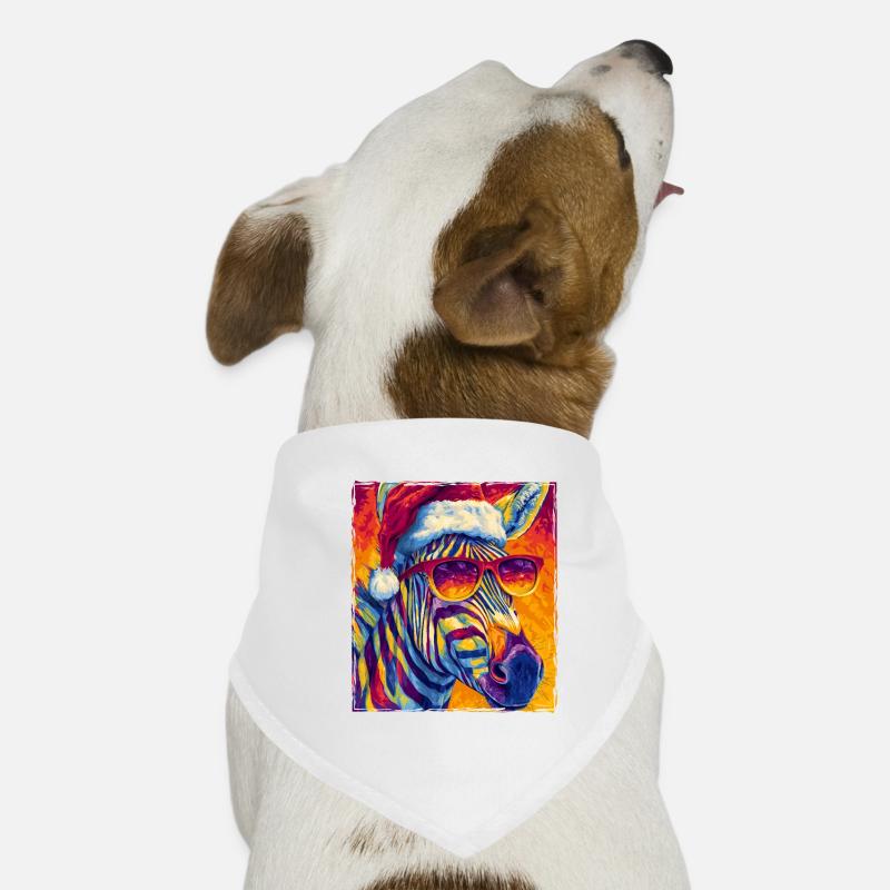 Zebra Christmas Portrait Dog Bandana