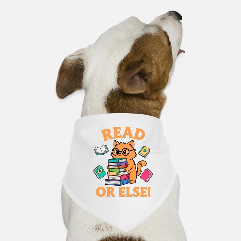 Lustige Lesekatze mit Bücher Lies oder Sonst! Hunde-Bandana