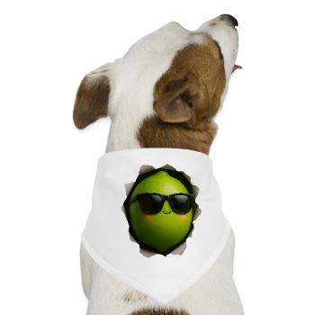 Limette mit Sonnenbrille Maskottchen - Hunde-Bandana - Weiß - Vorne