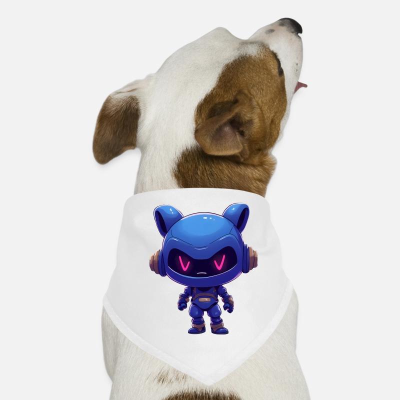 Neonblauer Roboterhelm Hunde-Bandana