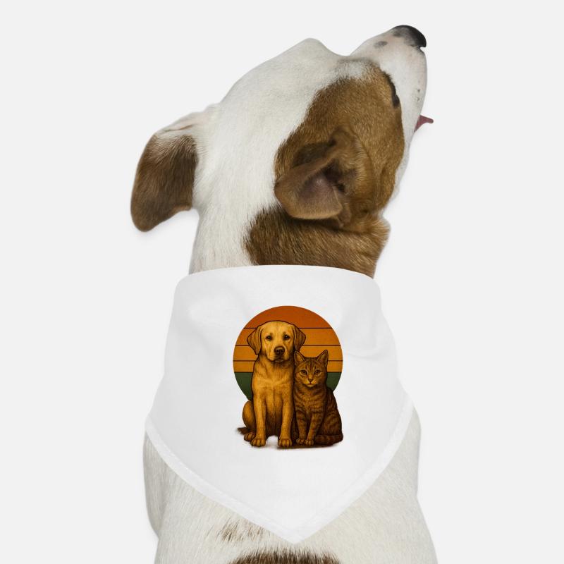 Labrador und Katze Hunde-Bandana