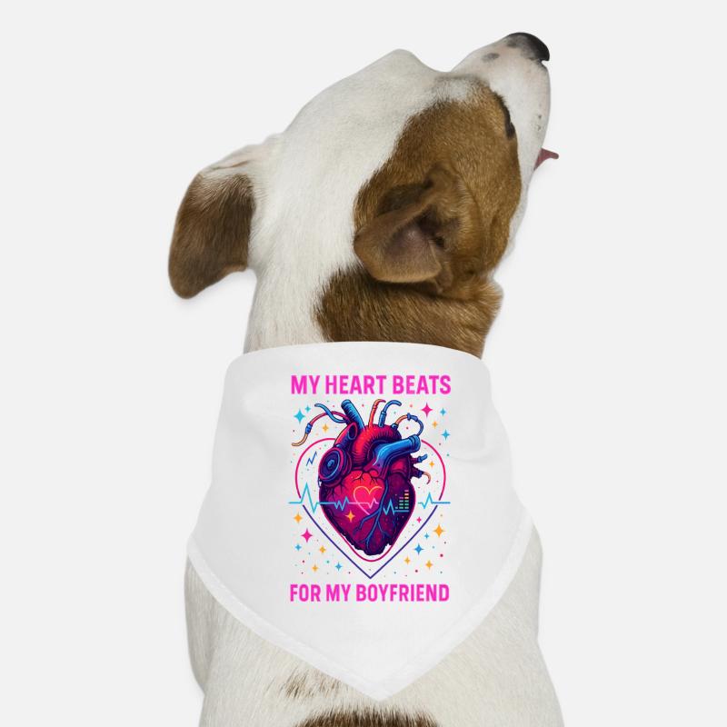 herz spruch freund, neon liebe anatomie Hunde-Bandana