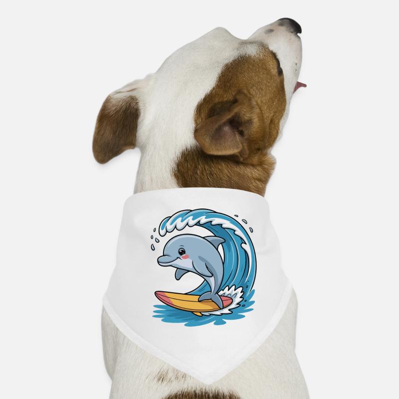 Dolphin Surfer on Wave Magic Dog Bandana