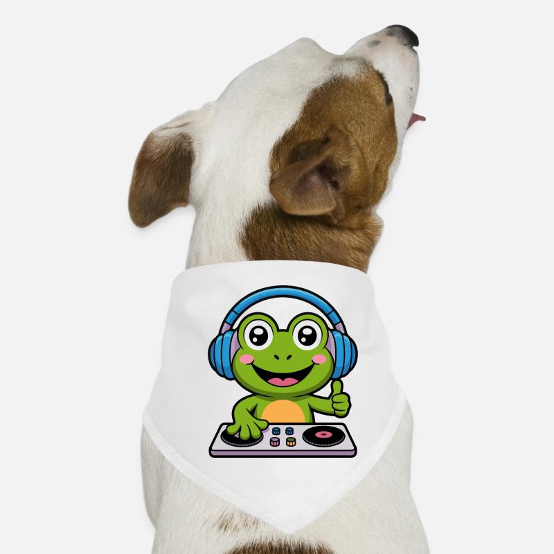 Frosch DJ mit Kopfhörern Hunde-Bandana