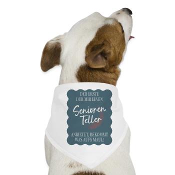 Senioren Teller – Lustiger Spruch für Senioren - Hunde-Bandana - Weiß - Vorne