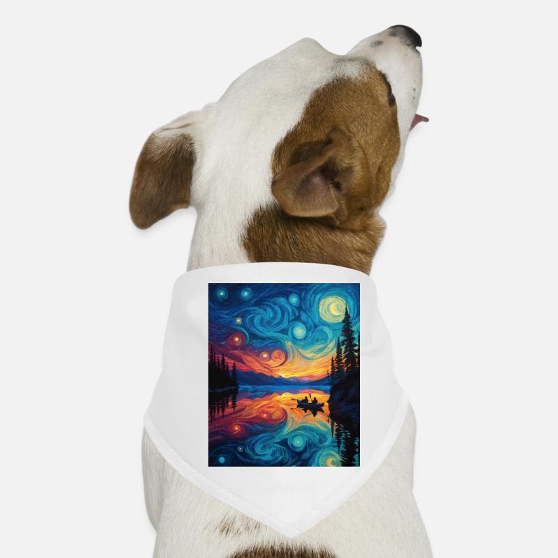 Kayak Van Gogh Starry Night Dog Bandana