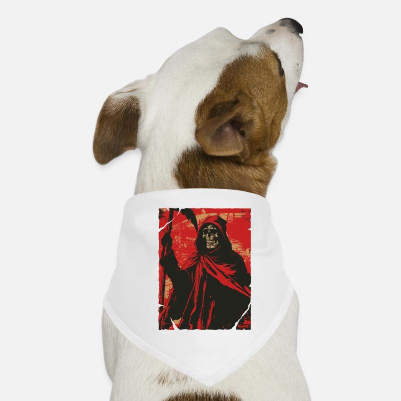 Red Shadow Grim Reaper Skull Skeleton Dog Bandana