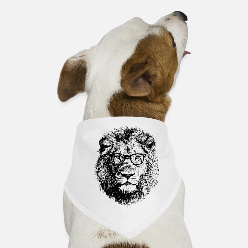 Löwe mit Brille Hunde-Bandana