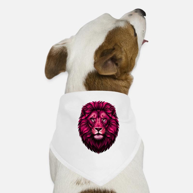 Pink Löwe mit Blütenmähne Hunde-Bandana